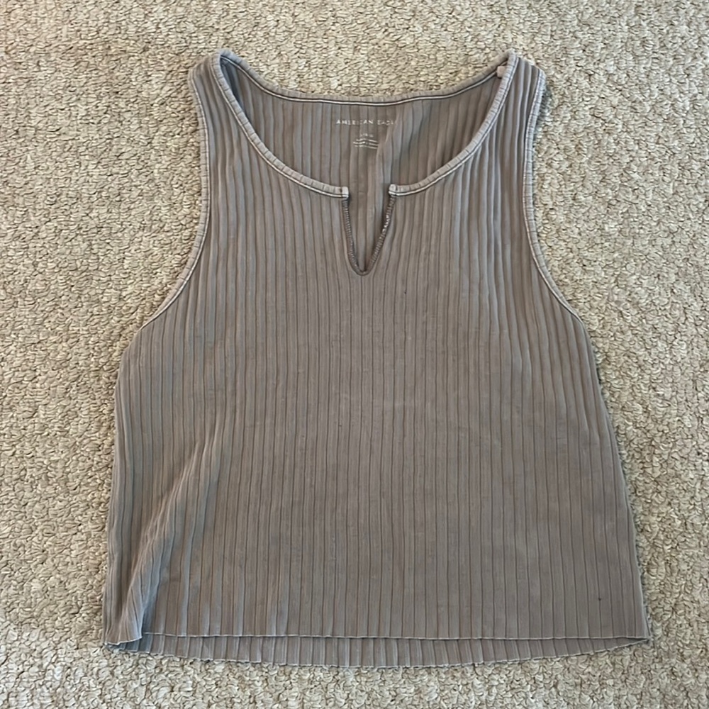 American Eagle Ribbed Notch Neck Tank